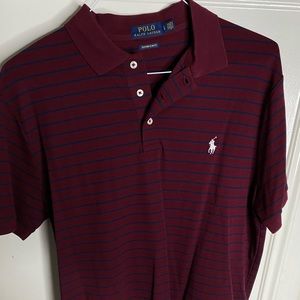 Polo maroon striped collared shirt
